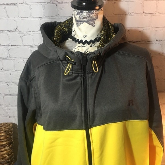 Russell zipper front two colored sweat jacket - Picture 3 of 11